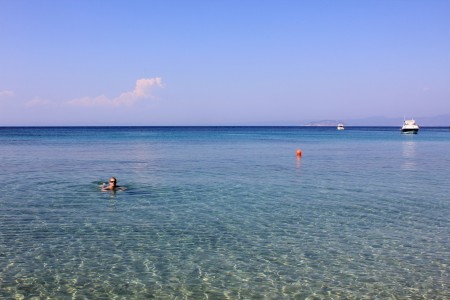 A hidden beach on the Sithonian Peninsula, Halkidiki, Greece.